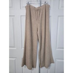 Aerie Wide Leg Cozy Up Sweater Pants XXL Oatmeal Drawstring Lounge Pants